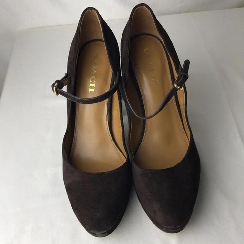 Coach  dark brown heeled shoes Sz 11 B